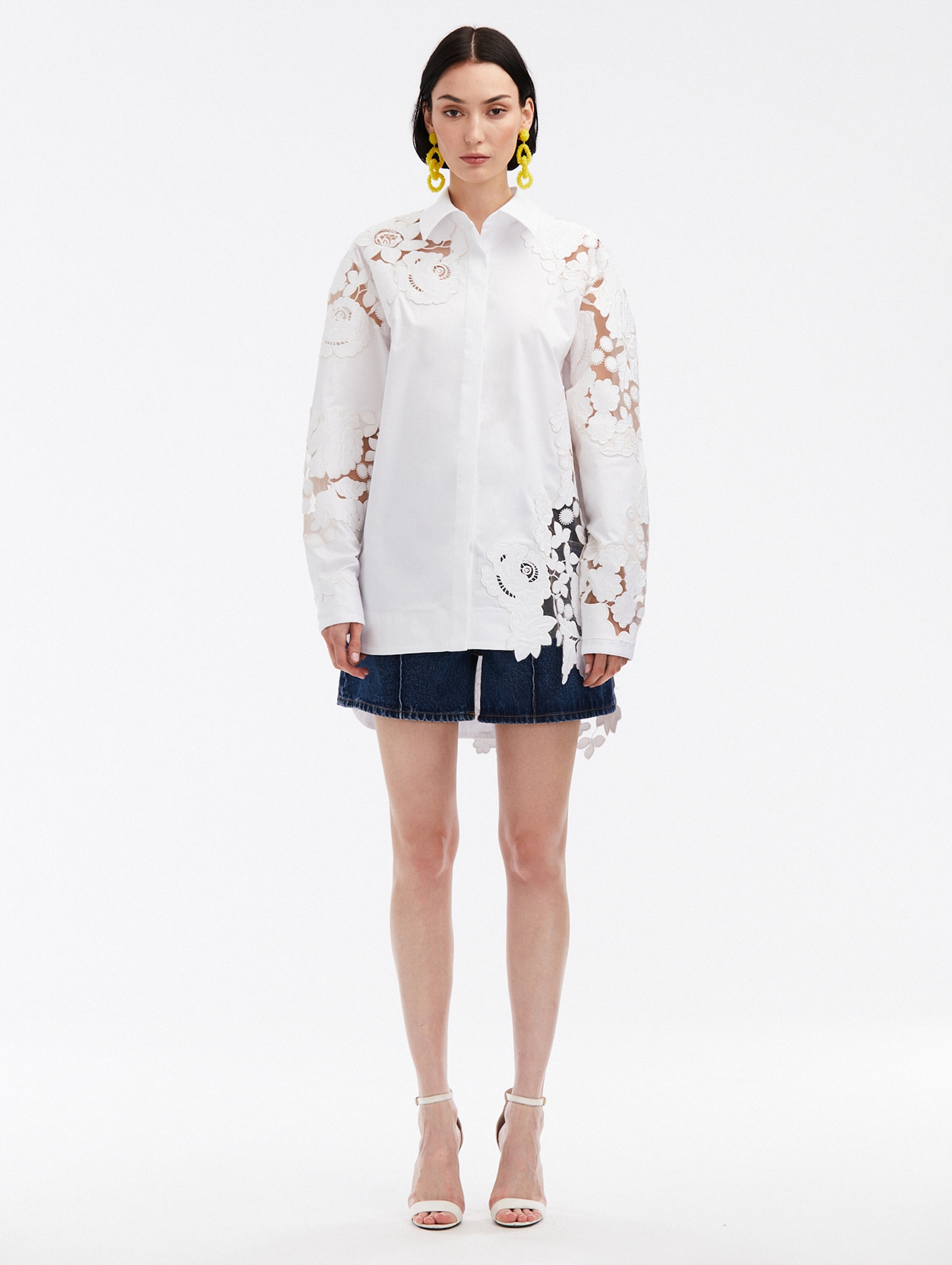 MIXED BOTANICAL COTTON TWILL BLOUSE - 2