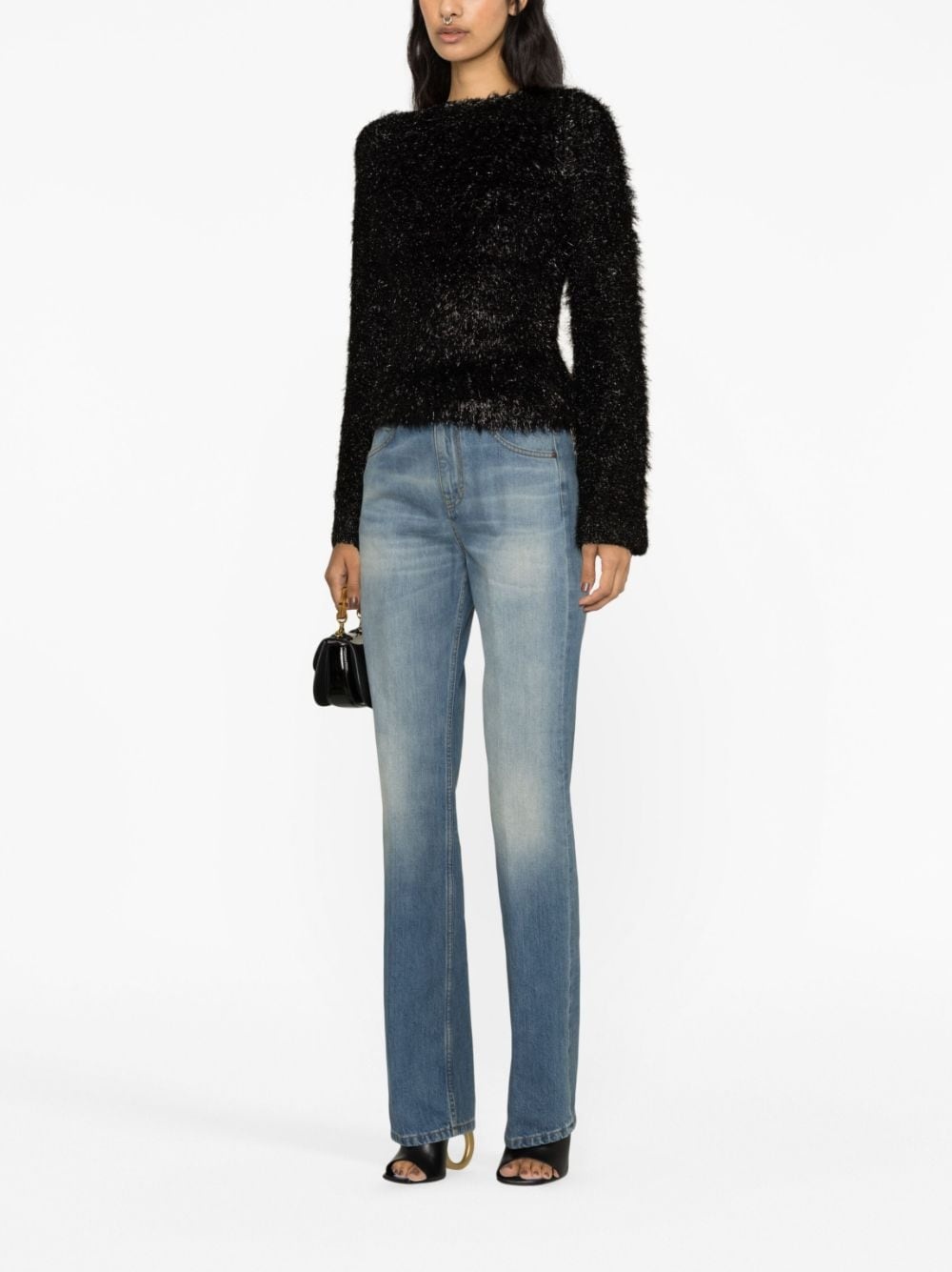 faux-fur open-back jumper - 4