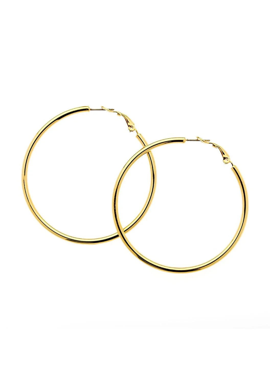 GOLD MEDIUM HOOP EARRINGS - 1
