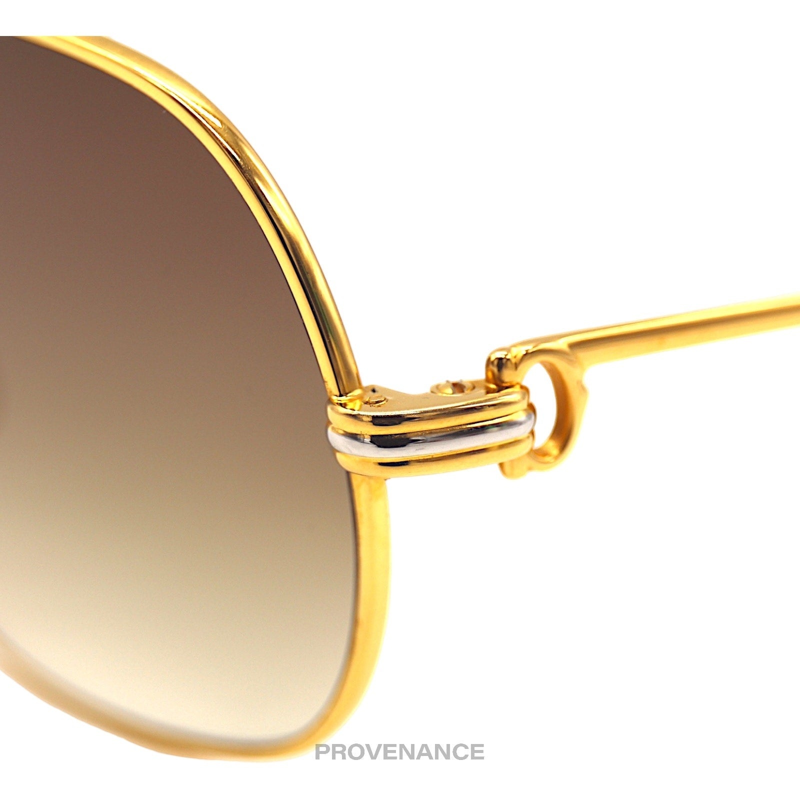 Cartier Tank Louis Vintage Sunglasses - Gold Brown 62 GM - 9