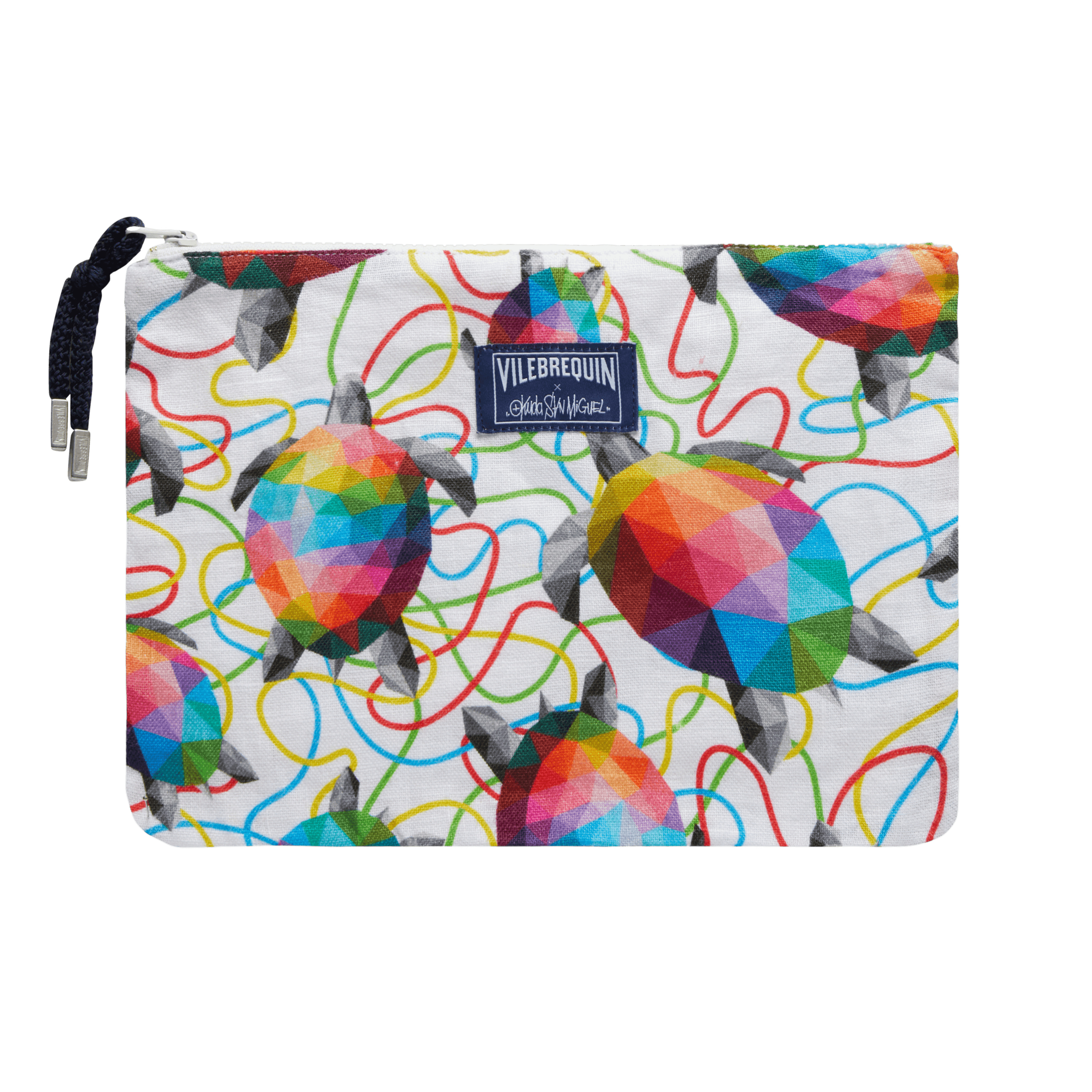 Linen Beach Pouch Tortugas - Vilebrequin x Okuda San Miguel - 1