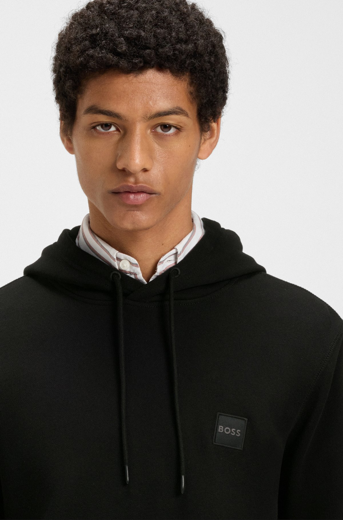 REGULAR-FIT HOODIE IN COTTON TERRY WITH LOGO PATCH - 3