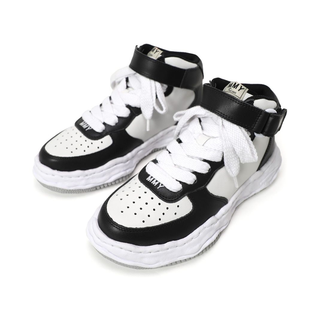 Maison MIHARA YASUHIRO WAYNE OG Sole Leather High-top Sneaker 'Black White' A08FW705-BLKWHT - 2