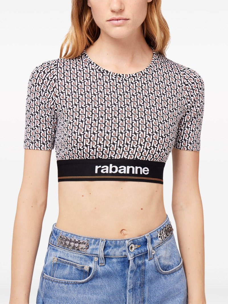 monogram-print cropped T-shirt 3
