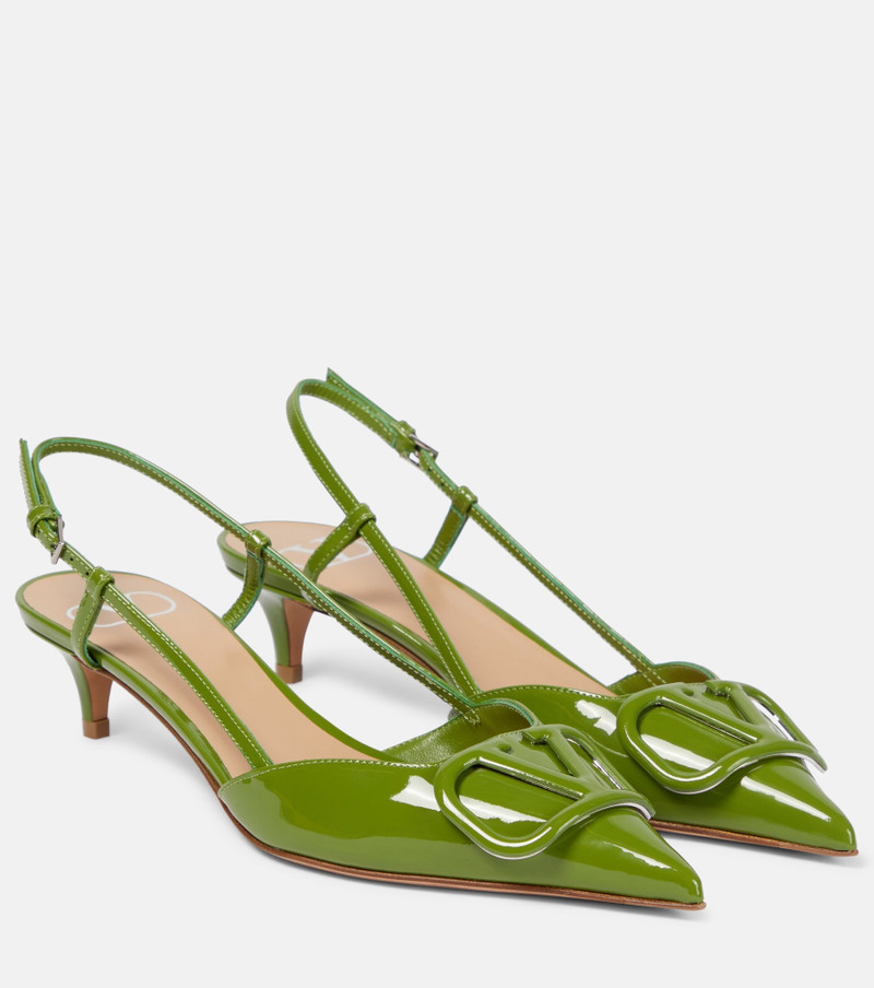 50mm VLogo leather slingback pumps 1