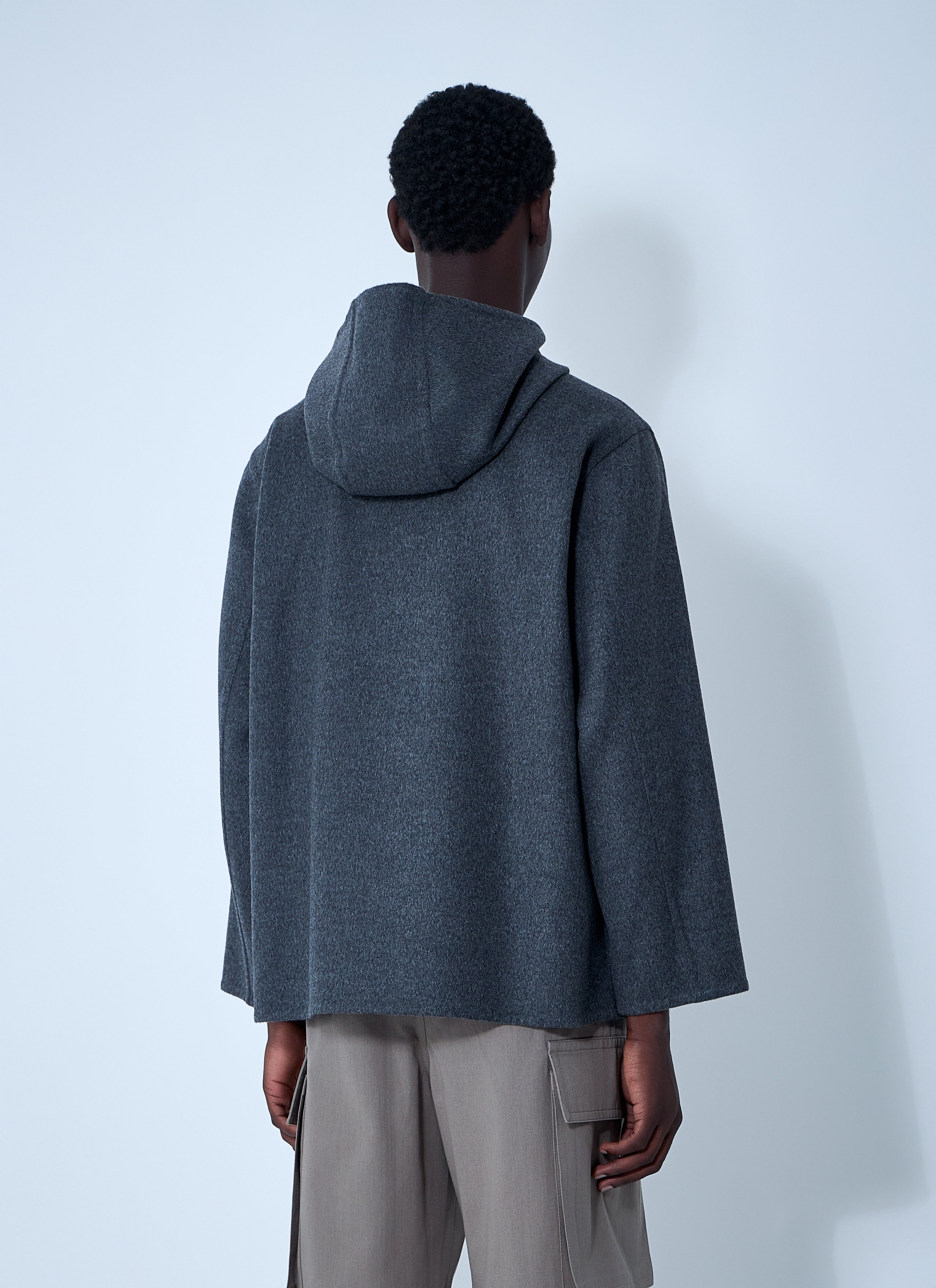 Bottega Veneta Men Double Face Wool Hooded Jacket - 4