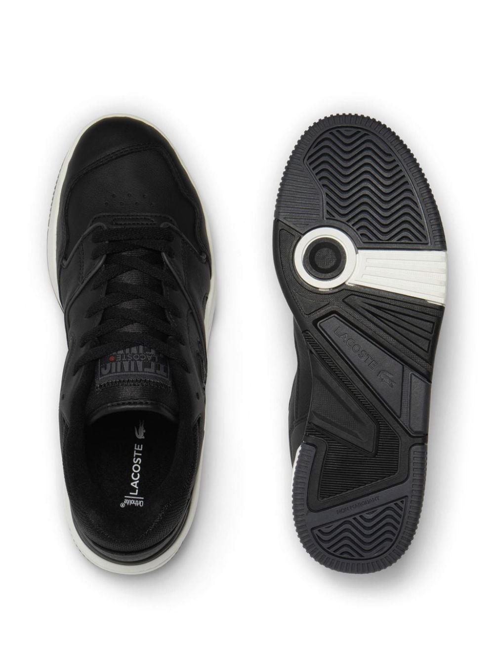 Lineshot panelled leather sneakers - 4