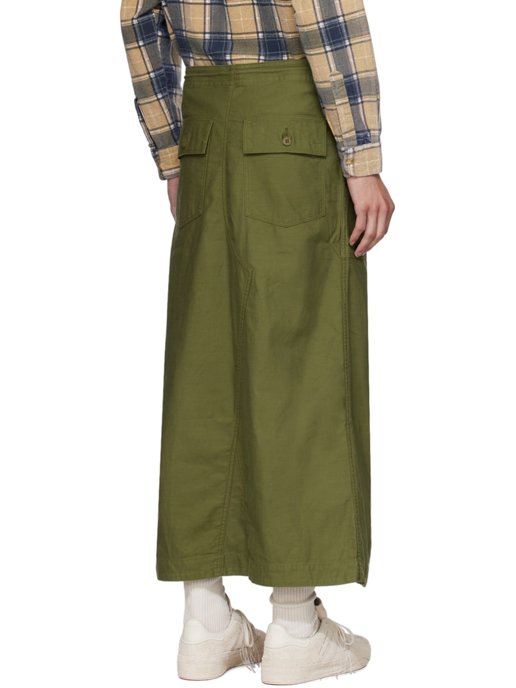 Khaki Fatigue Midi Skirt - 3