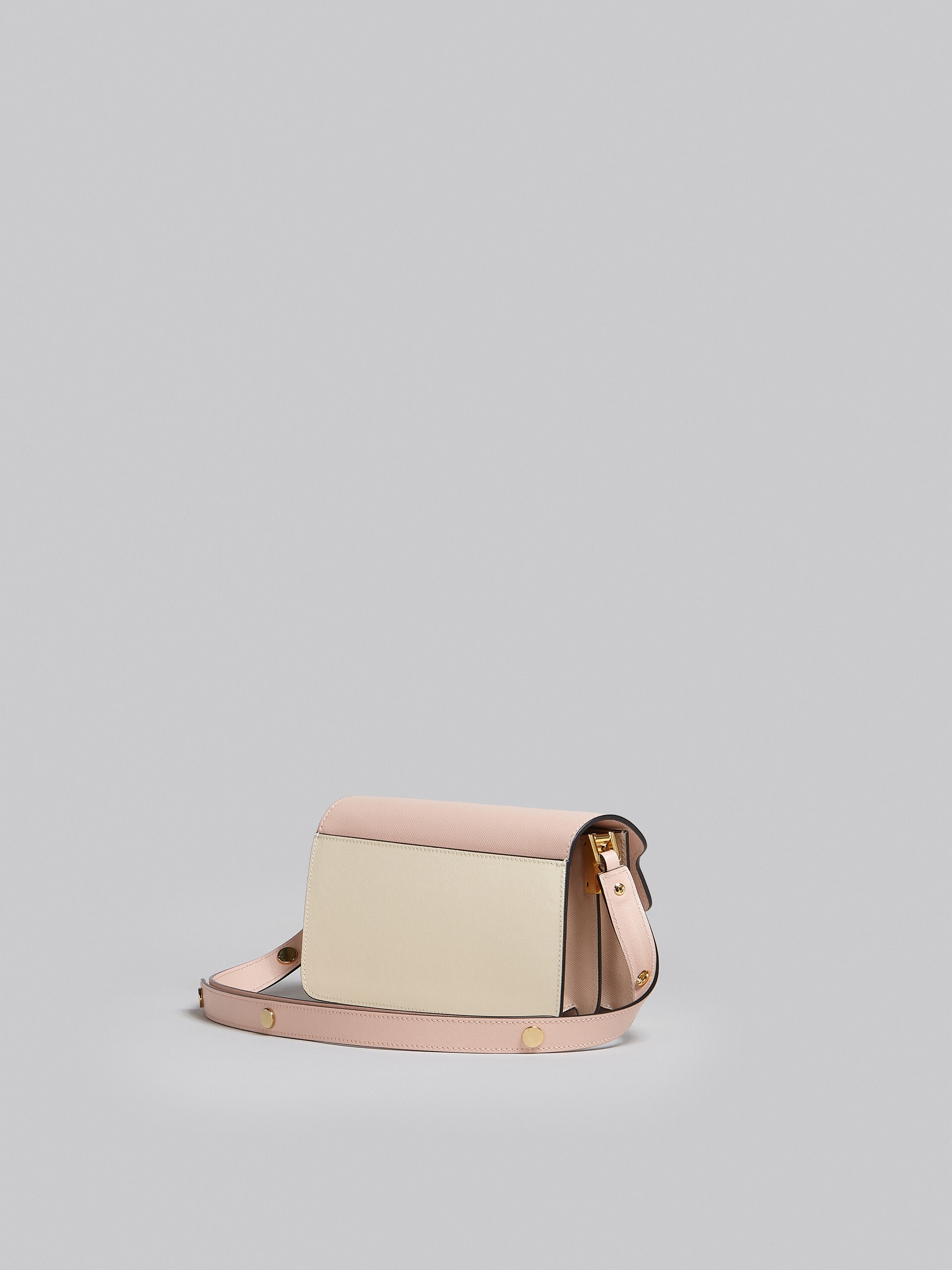 TRUNK BAG E/W IN PINK AND WHITE SAFFIANO LEATHER - 3