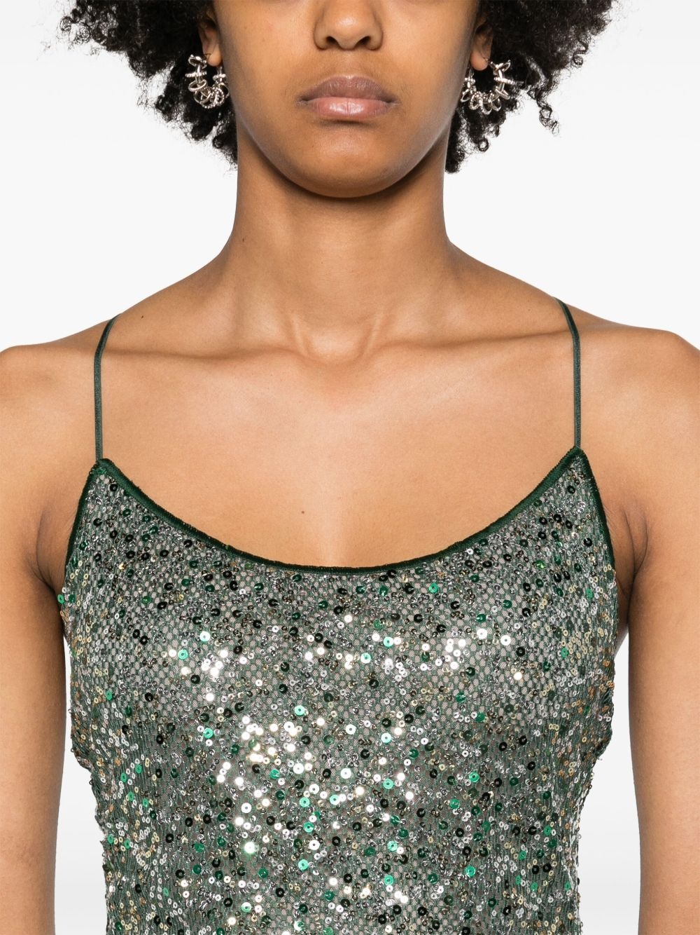 sequined mesh minidress - 5