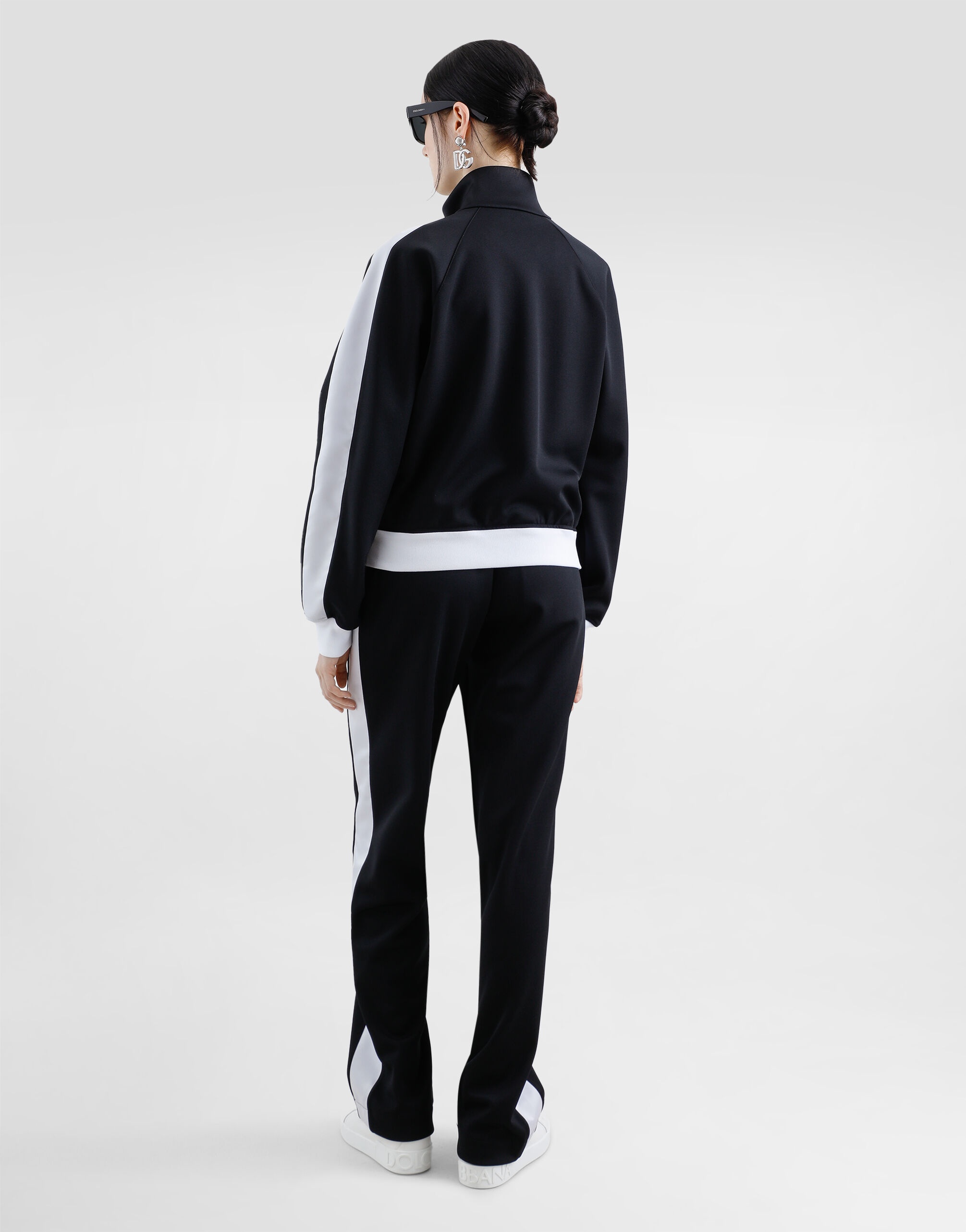 Zip-up triacetate sweatshirt with DG logo embroidery - 3