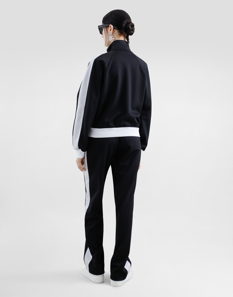 Zip-up triacetate sweatshirt with DG logo embroidery 3