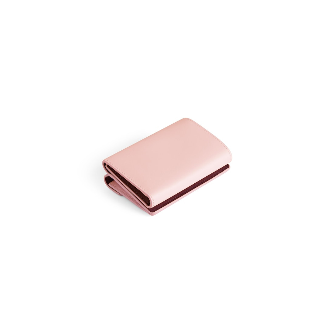Women's Japan Exclusive - Envelope Mini Wallet in Suede Pink/dark Burgundy - 2