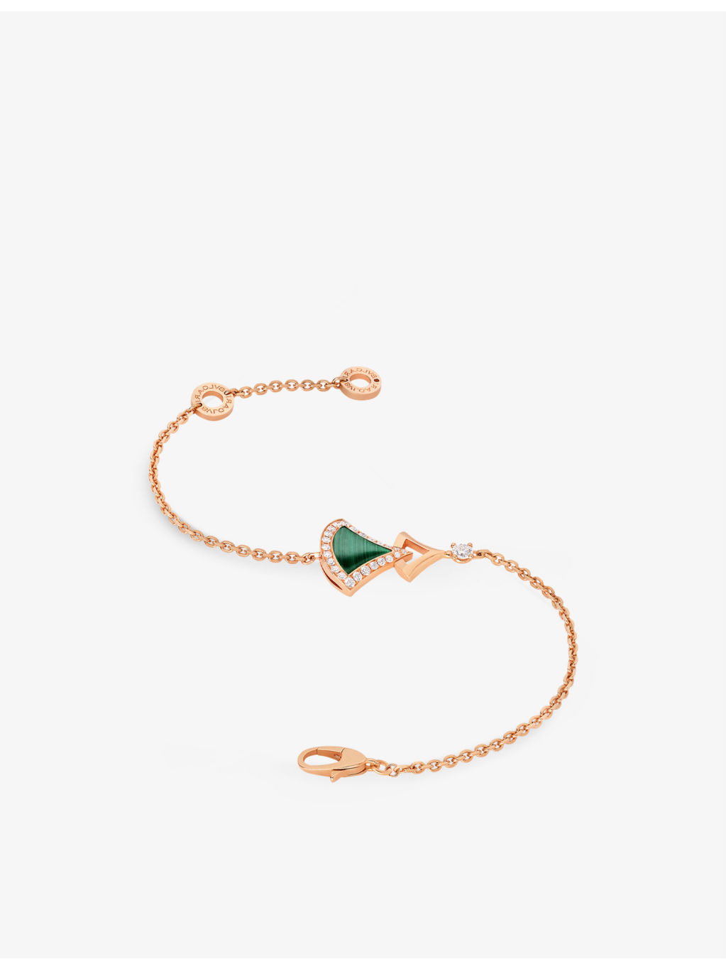 Divas' Dream 18ct rose-gold, malachite and 0.31ct round brilliant-cut diamond bracelet - 2