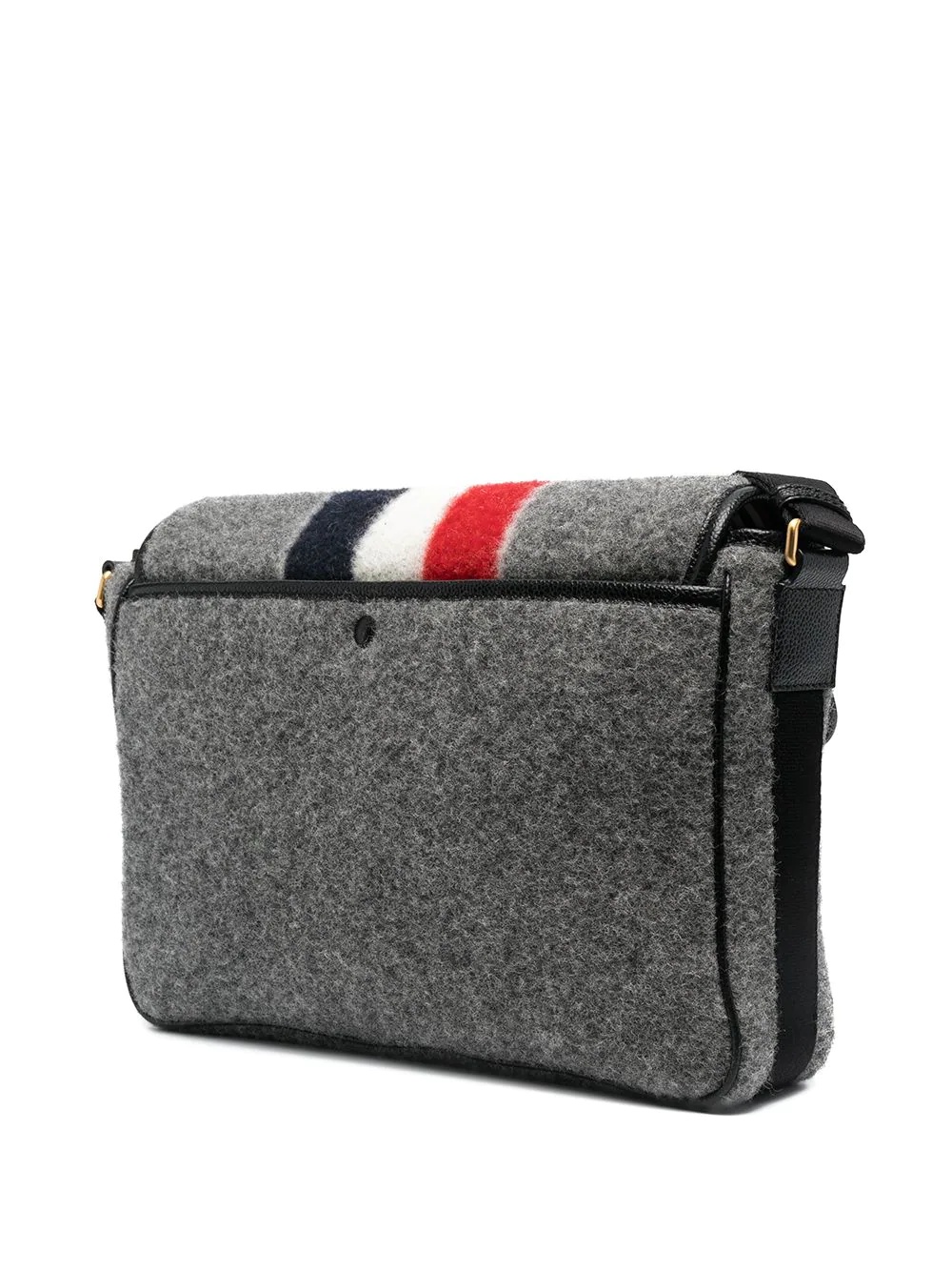 striped felt messenger bag - 3