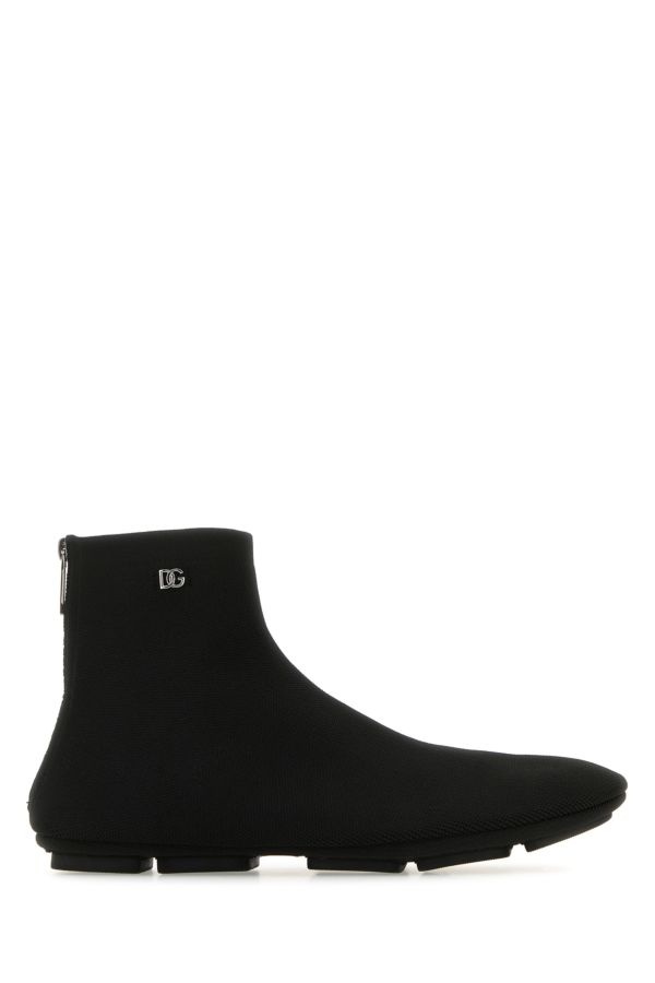 Black polyester ankle boots - 1