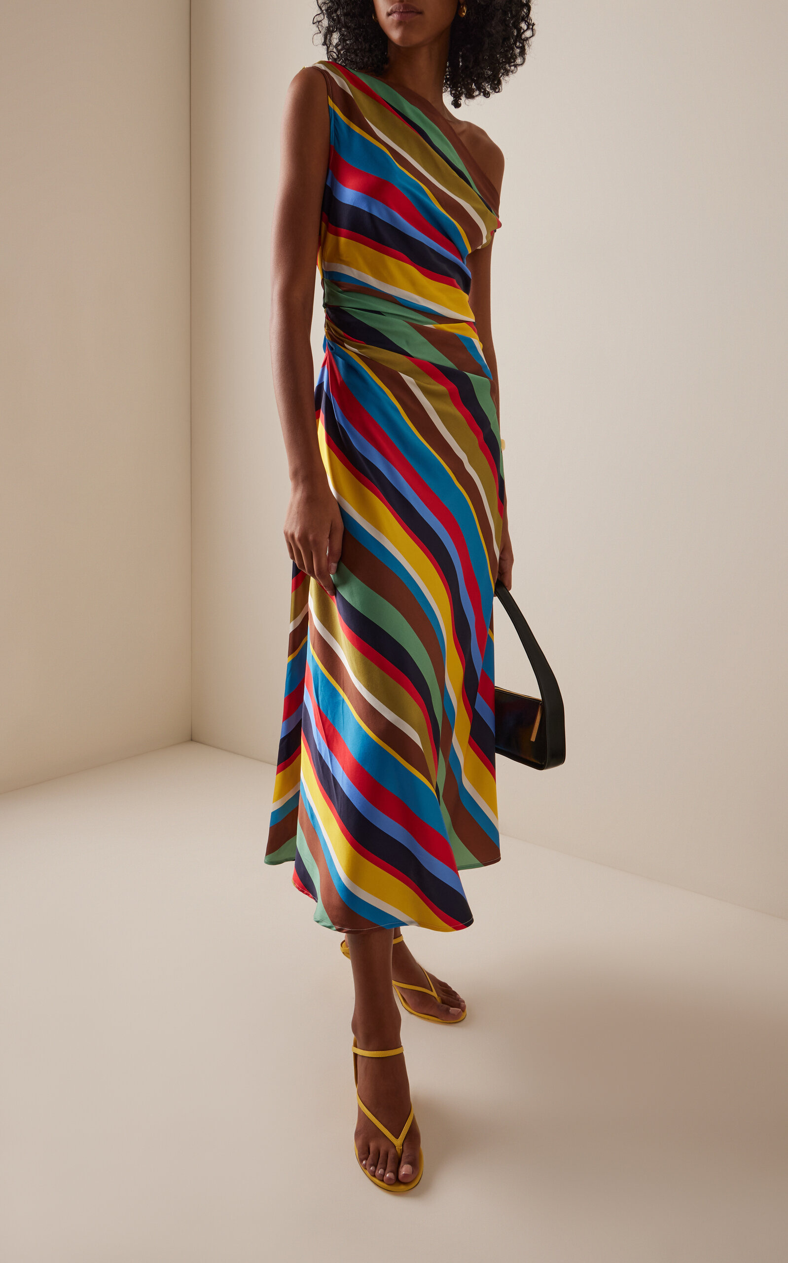 Phare Off-The-Shoulder Striped Silk Maxi Dress stripe - 2