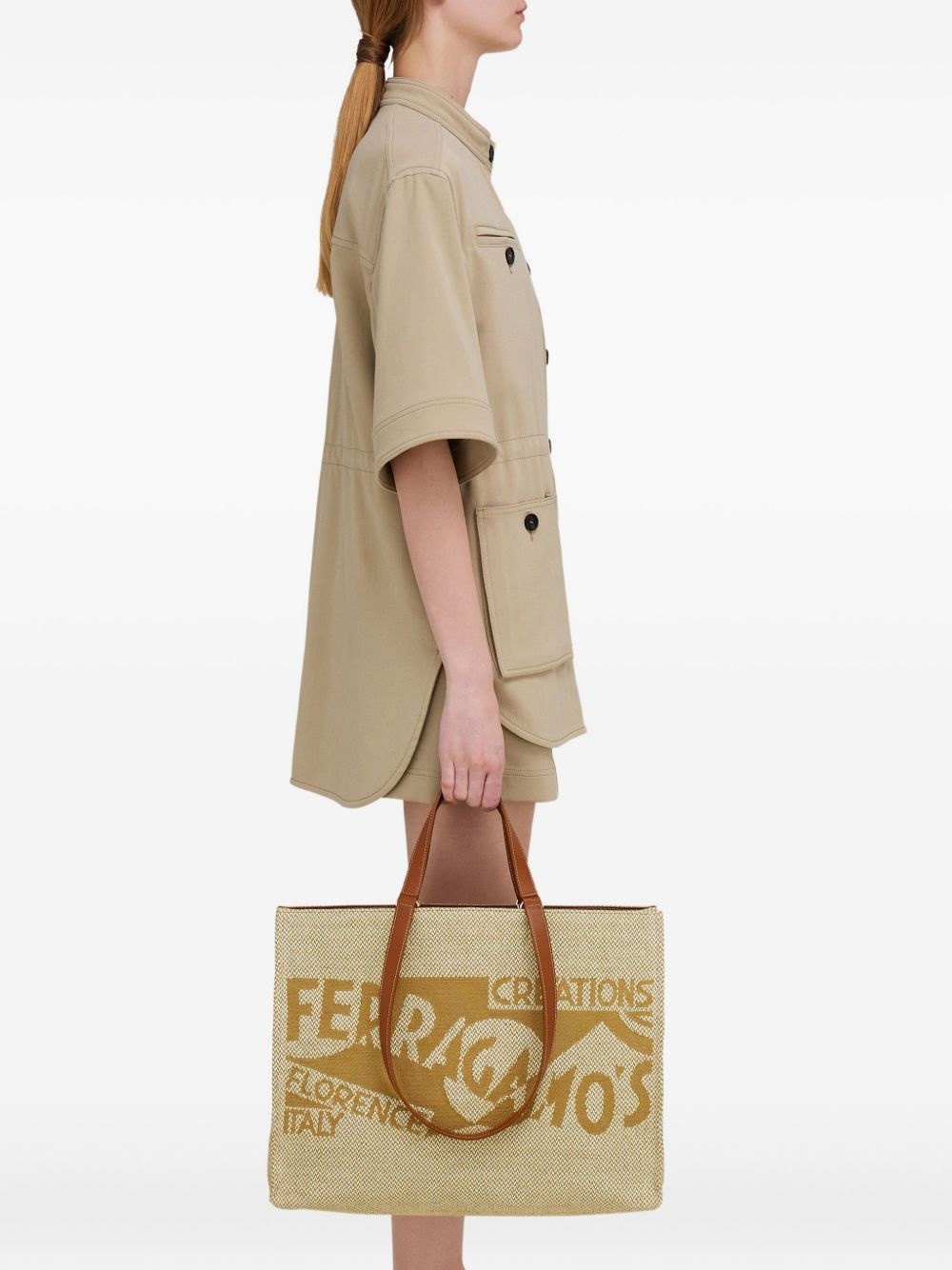 large logo-embroidered tote bag - 2
