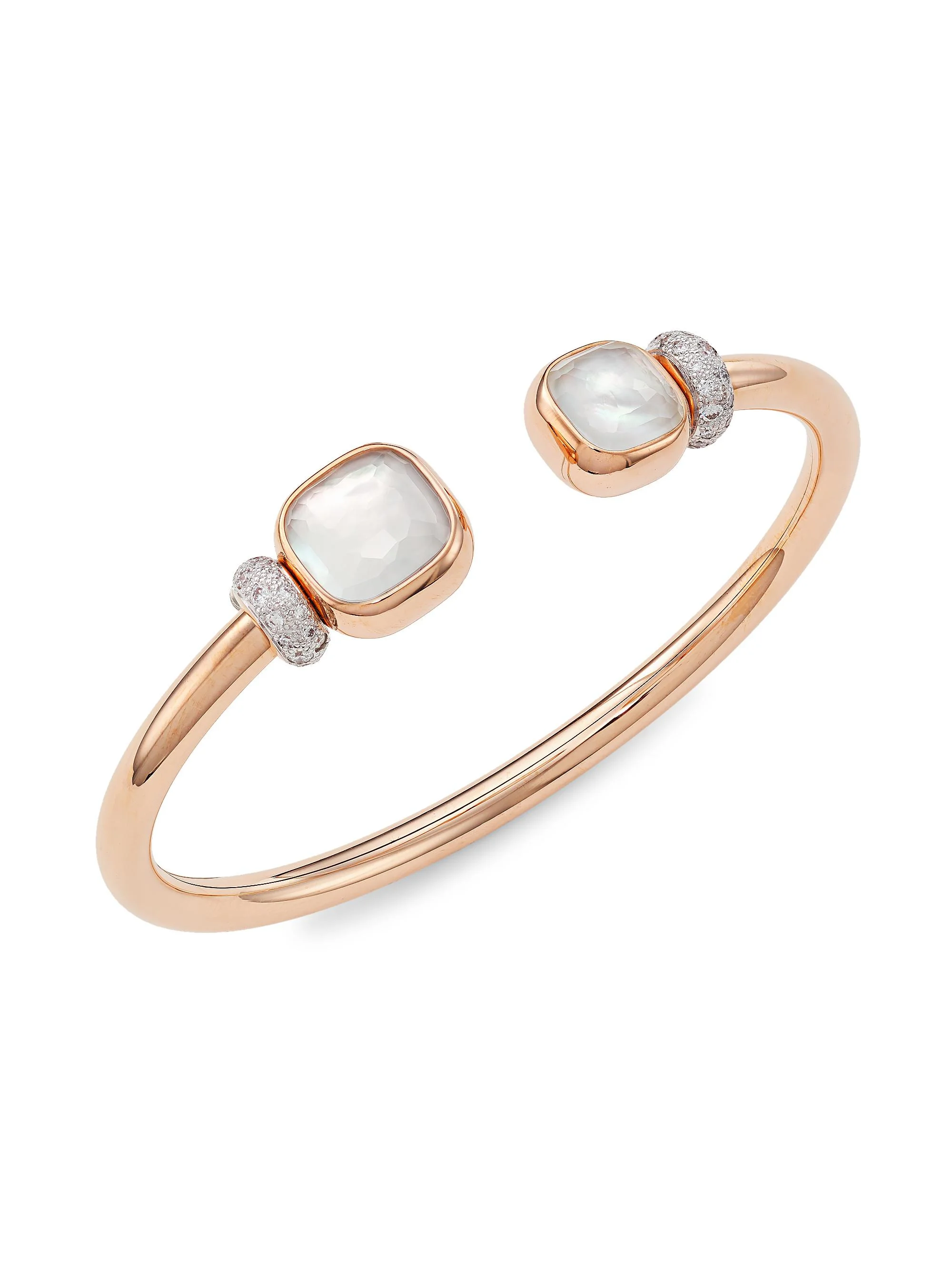 Women's Nudo 18K Rose Gold, White Topaz & Mother-Of-Pearl Cuff - Rose Gold - 1