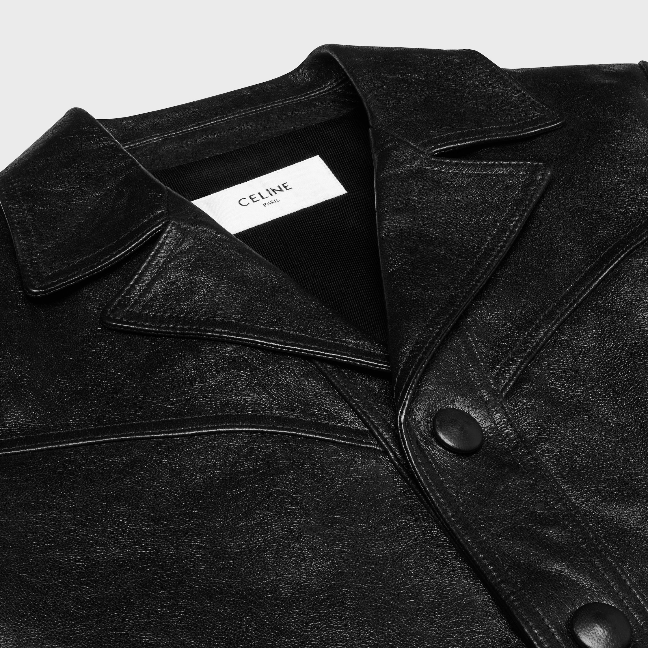 straight-cut blouson jacket in waxed lambskin - 3