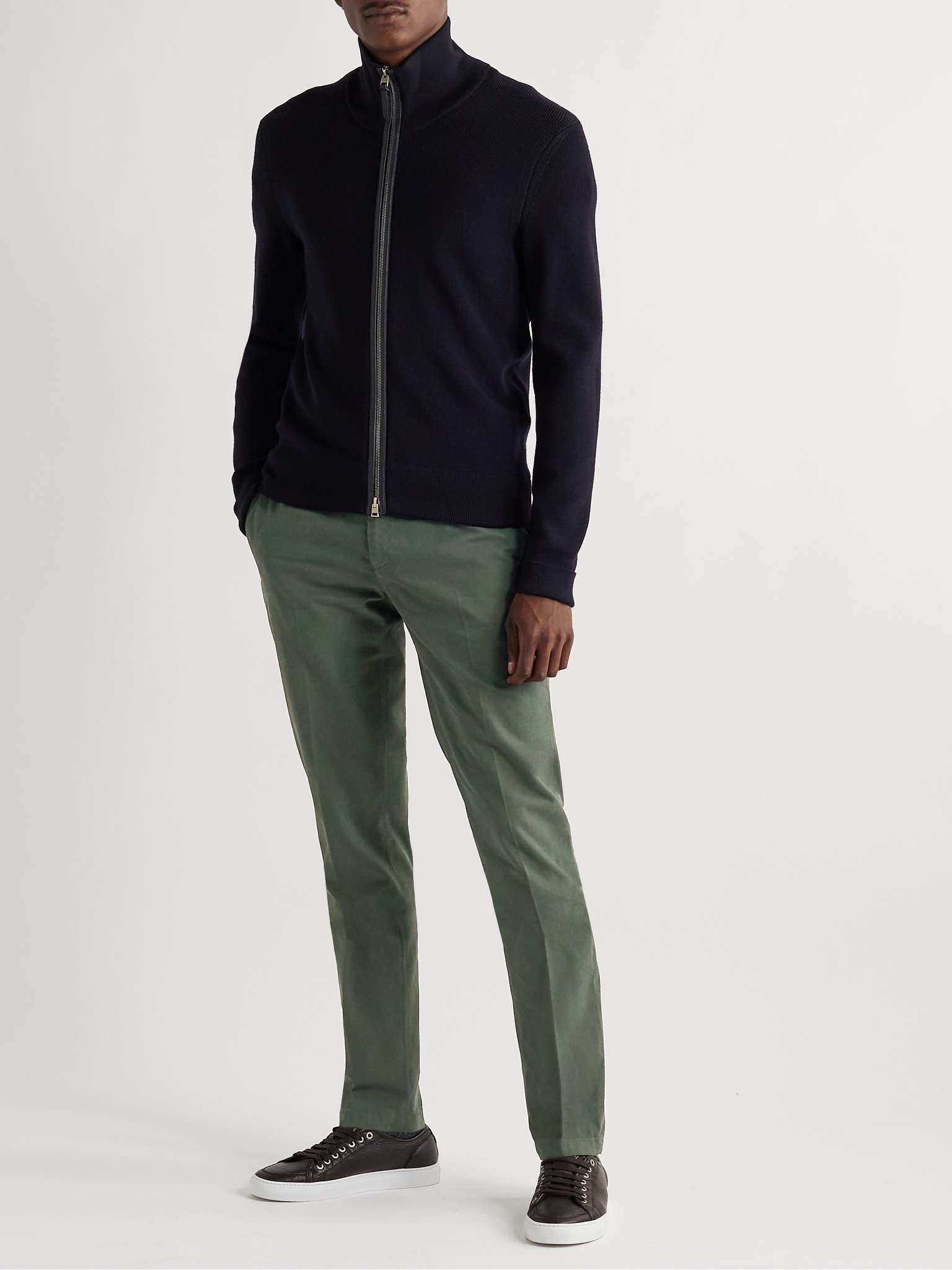 Slim-Fit Stretch-Cotton Jacquard Chinos - 2