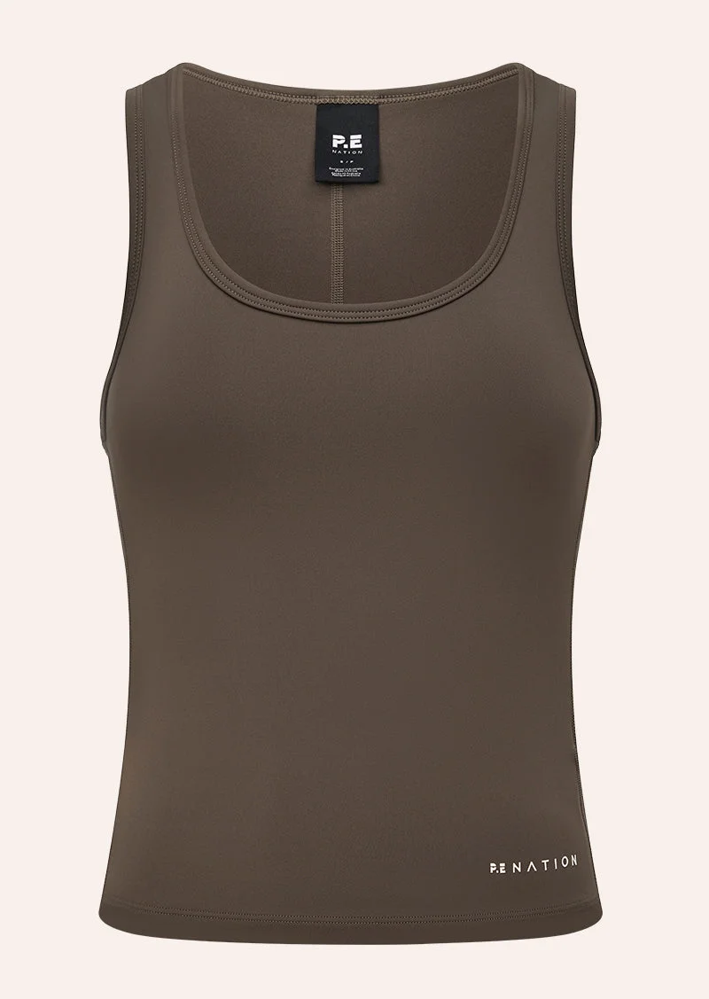 REFINE SCOOP TANK IN DARK OLIVE - 1