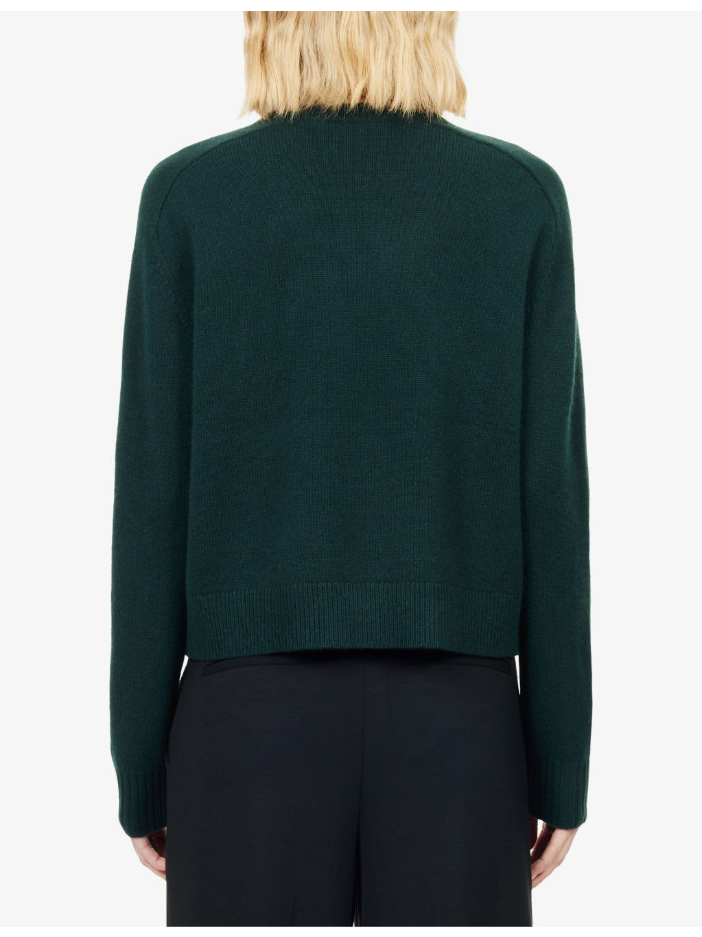 Cropped Crewneck Cashmere Jumper - 4