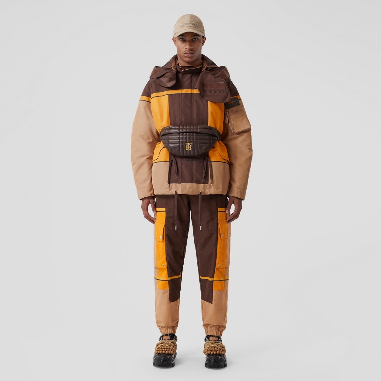 Colour Block Technical Cotton Cargo Trousers - 2