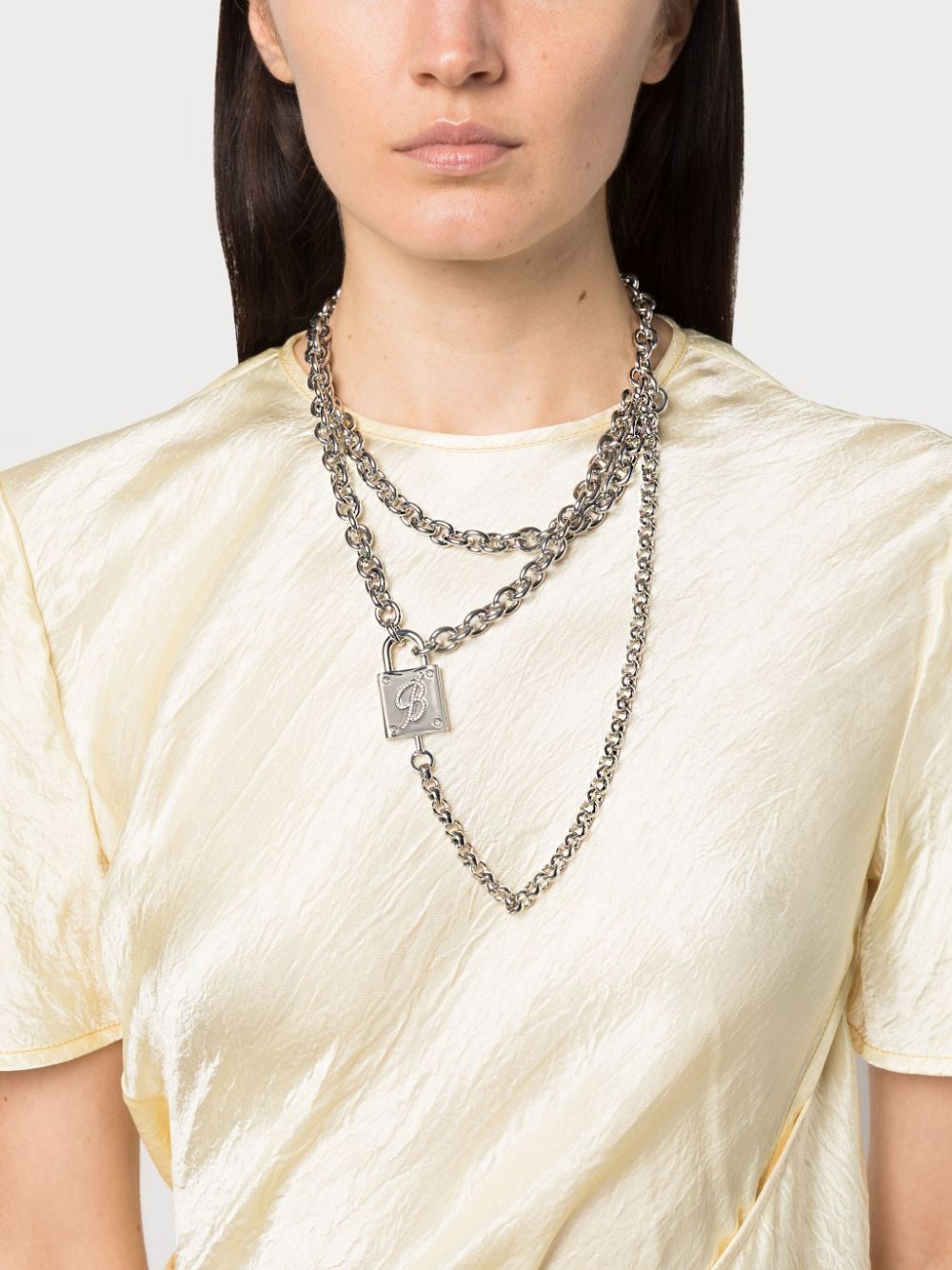 padlock-detail polished-finish necklace - 2