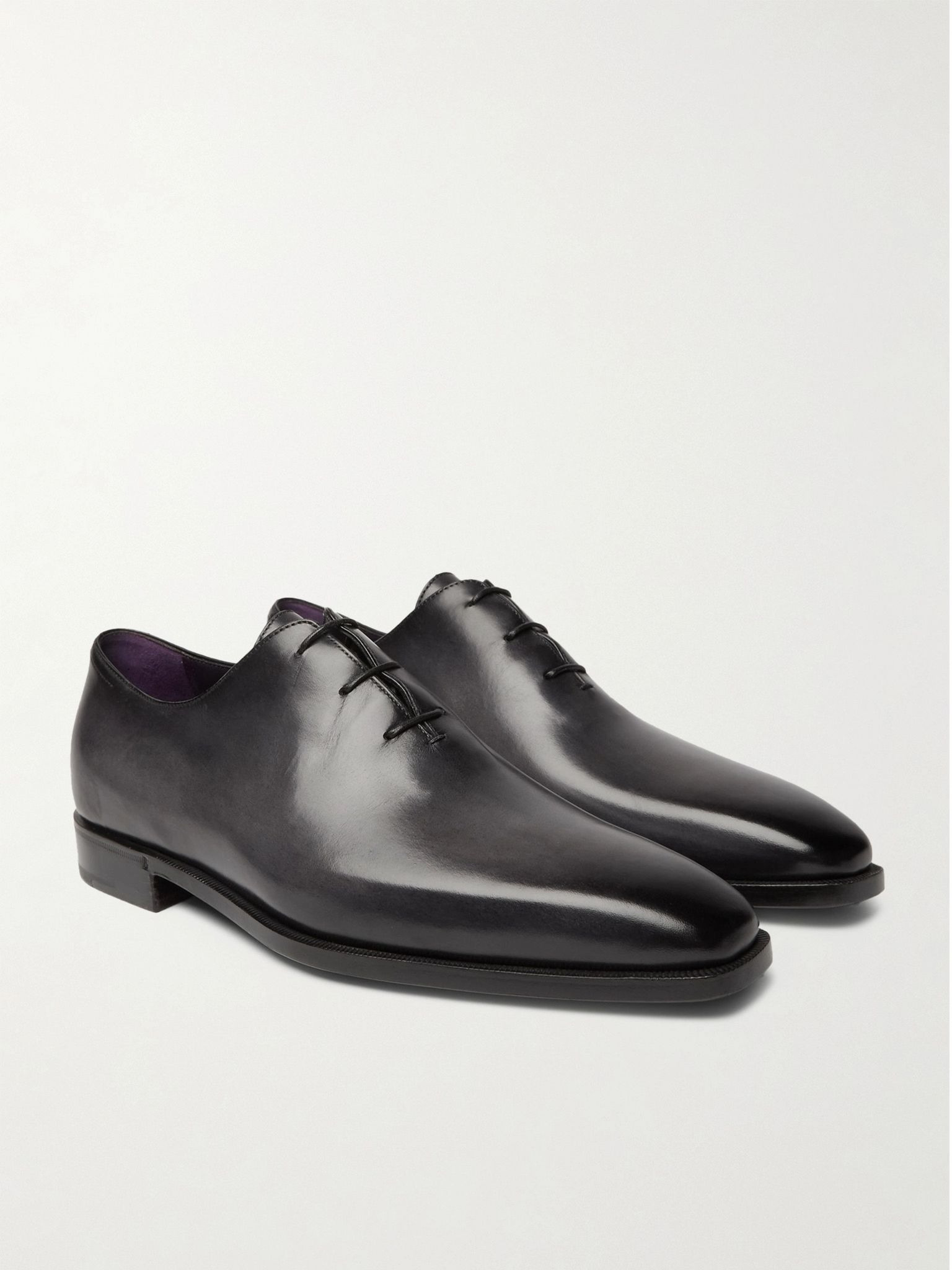 Leather Oxford Shoes Black - 3