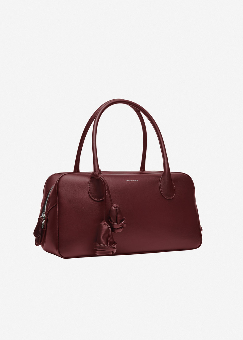 MAGDA BUTRYM Brigitte in burgundy leather with flower charm outlook