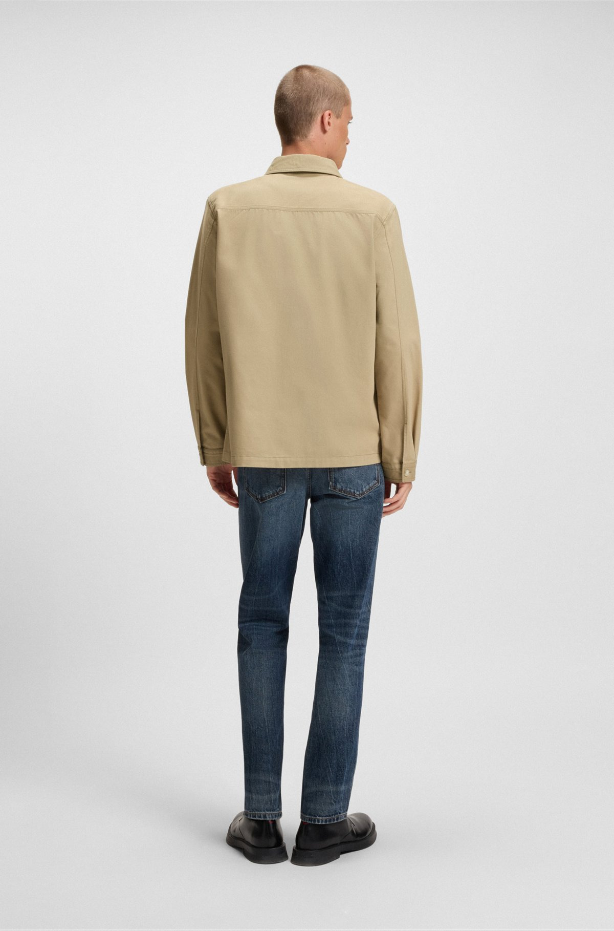 RELAXED-FIT COTTON SHIRT WITH OVERSIZED CHEST POCKET - 5