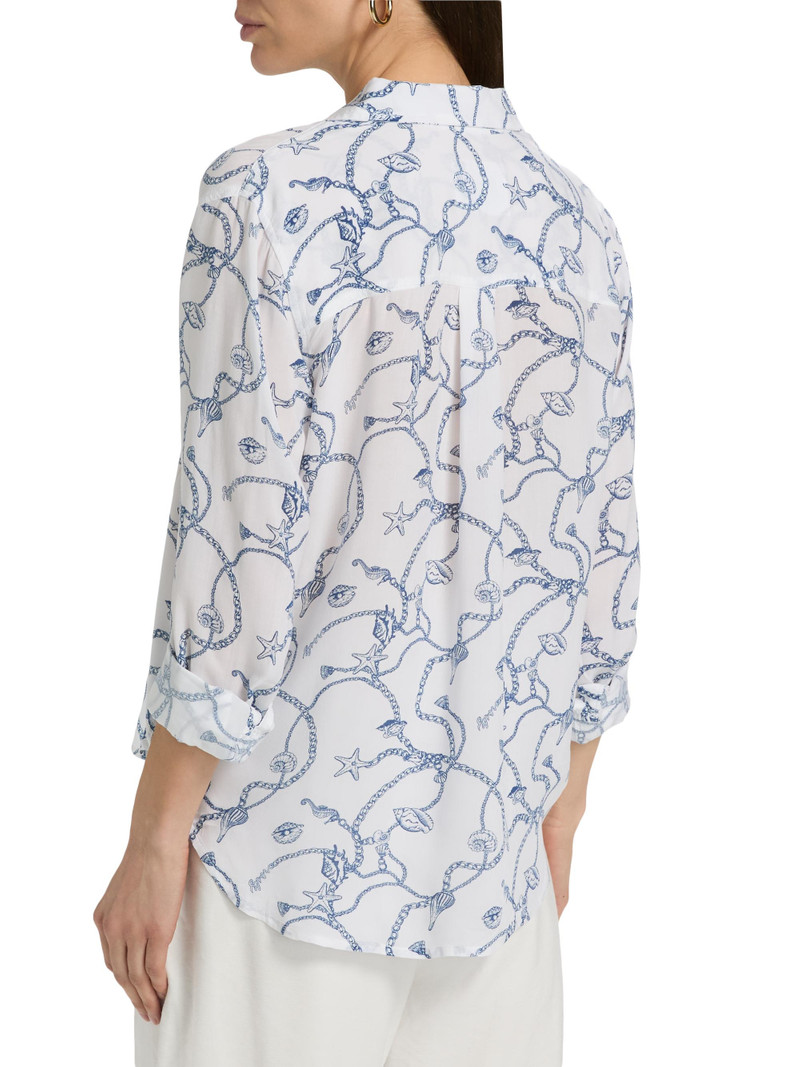 Women's Josephine Nautical Chains Print Shirt - Nautical Chains 5