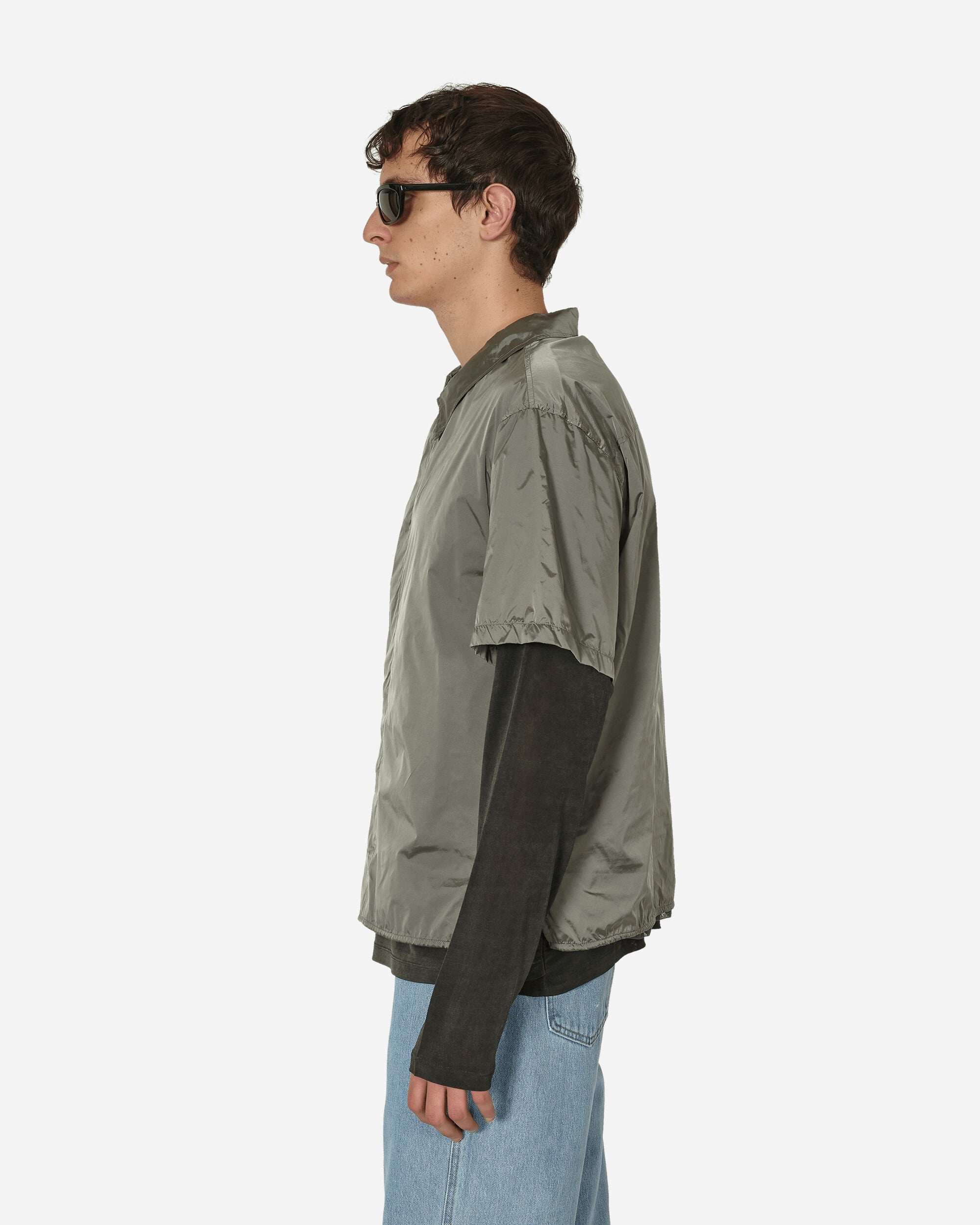 Nylon Short Sleeve Shirt Grey - 2