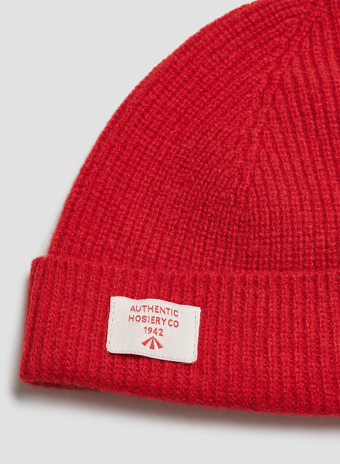 Lambswool Beanie in Vermilion Red - 2