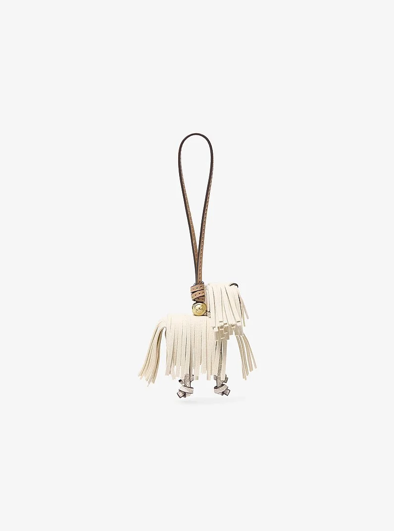 Leather Shaggy Dog Bag Charm - 1