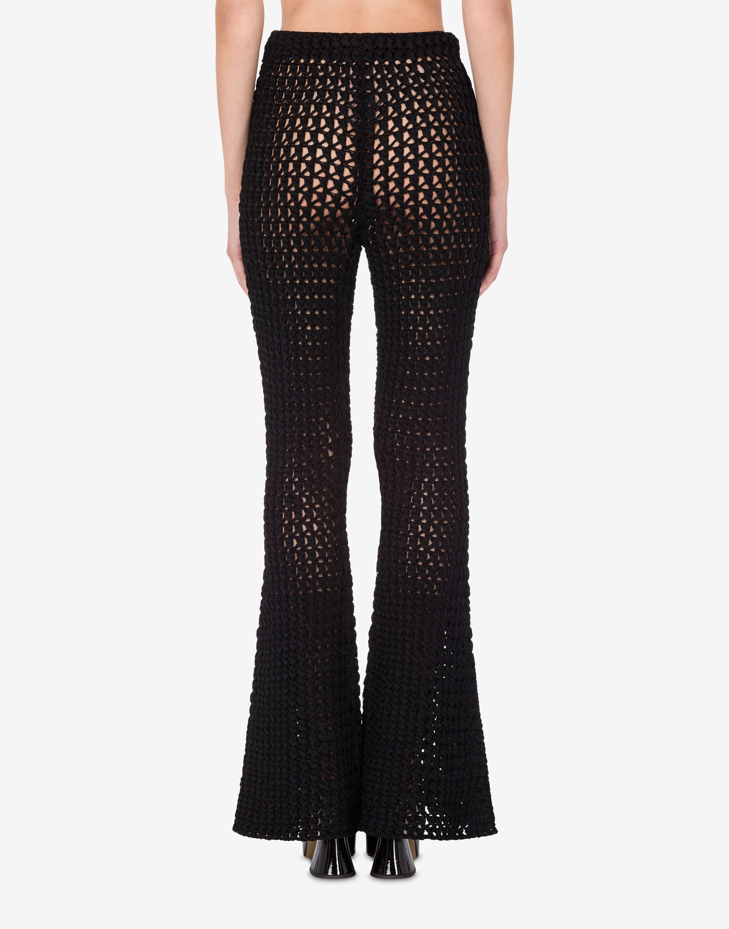 CROCHET EFFECT COTTON RIBBON TROUSERS - 3