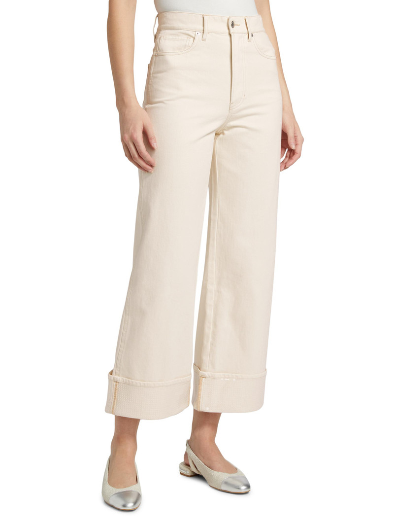 Women's Taylor Cropped Cuffed Jeans - Ecru 4