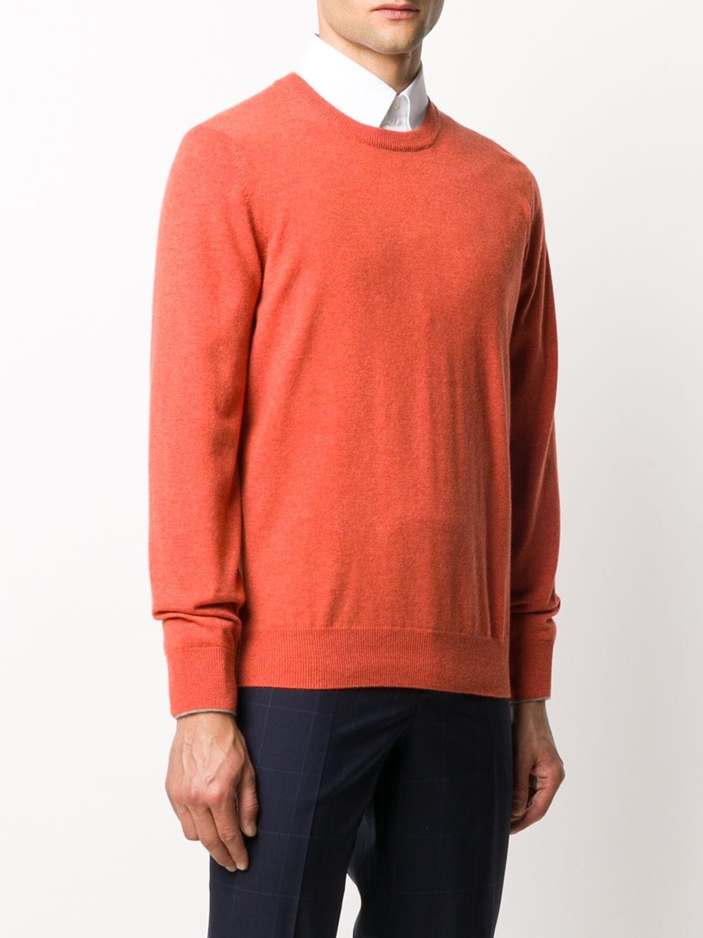 rib-trimmed cashmere jumper - 3