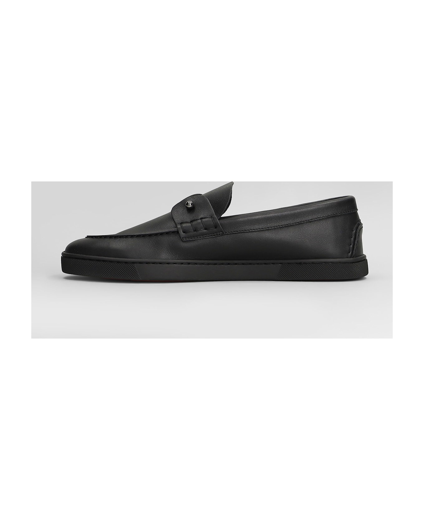 Chambeliboat Flat Loafers In Black Leather - 3