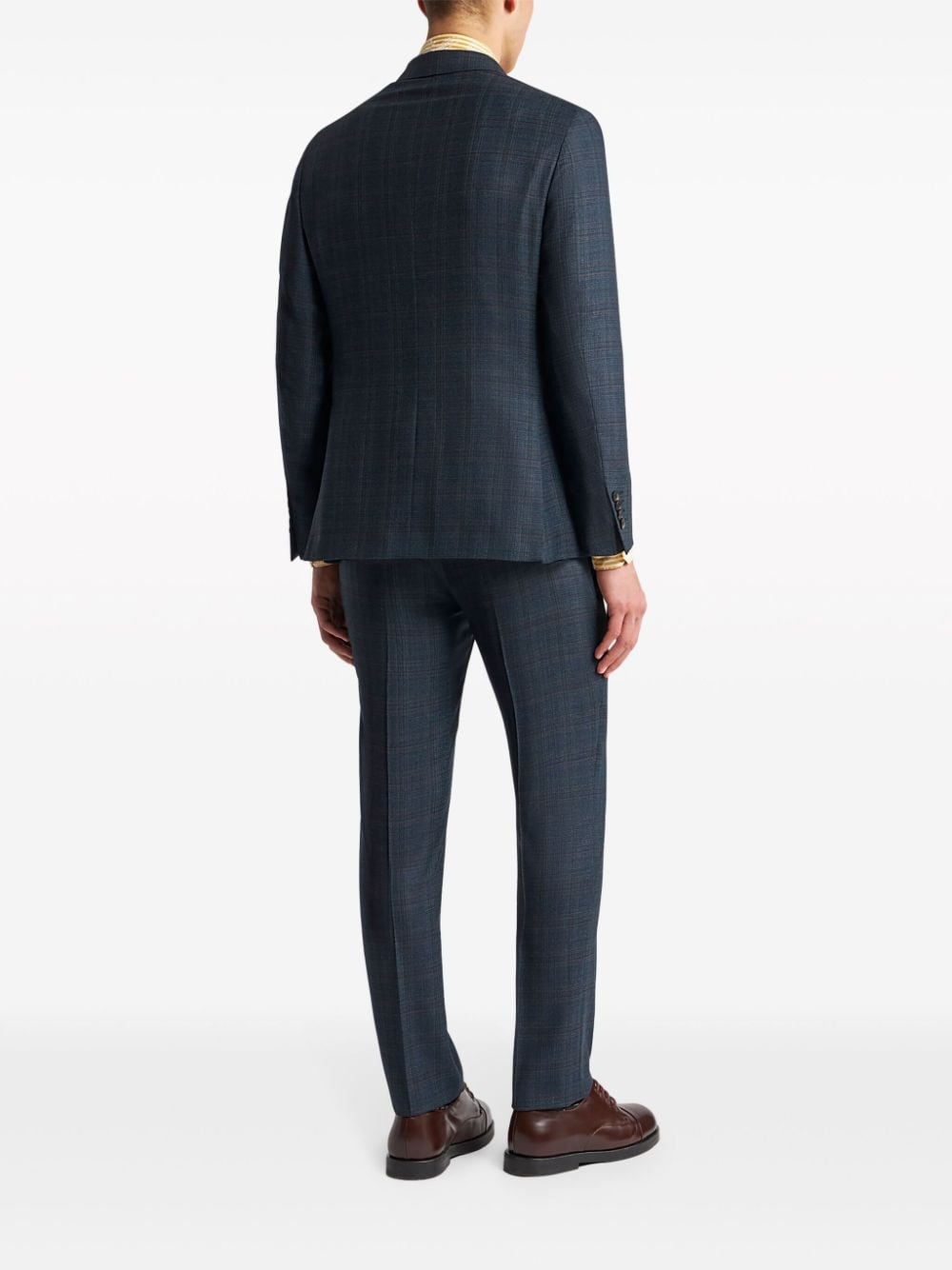 checked wool two-piece suit - 3