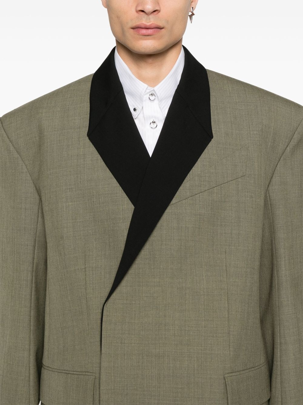 contrast-lapels blazer - 5