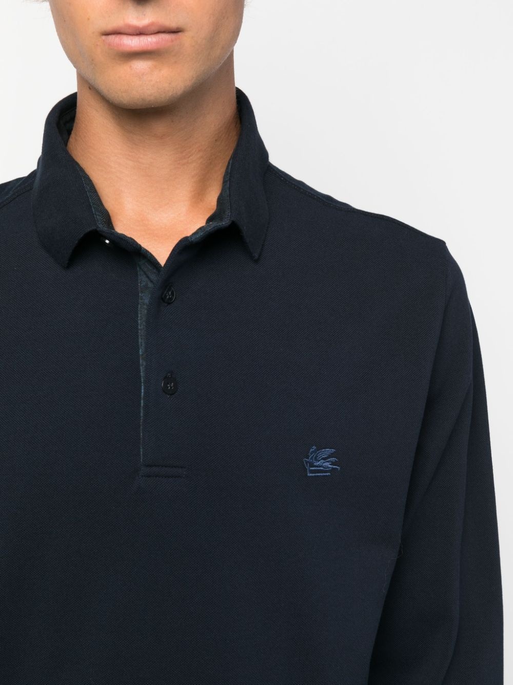 Pegaso-embroidered cotton polo shirt - 5