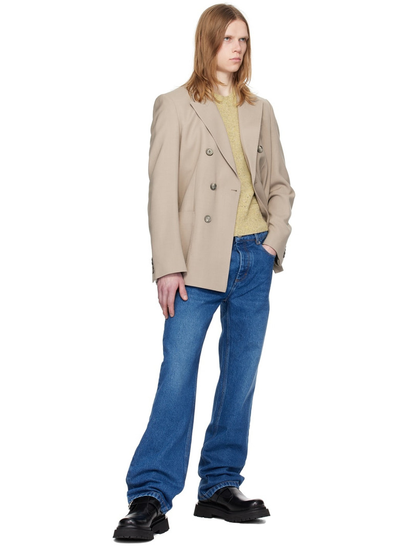 AMI Paris Taupe Double-Breasted Blazer outlook