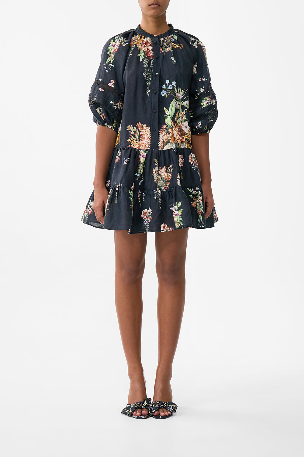 PUFF SLEEVE SHIRT DRESS - 2