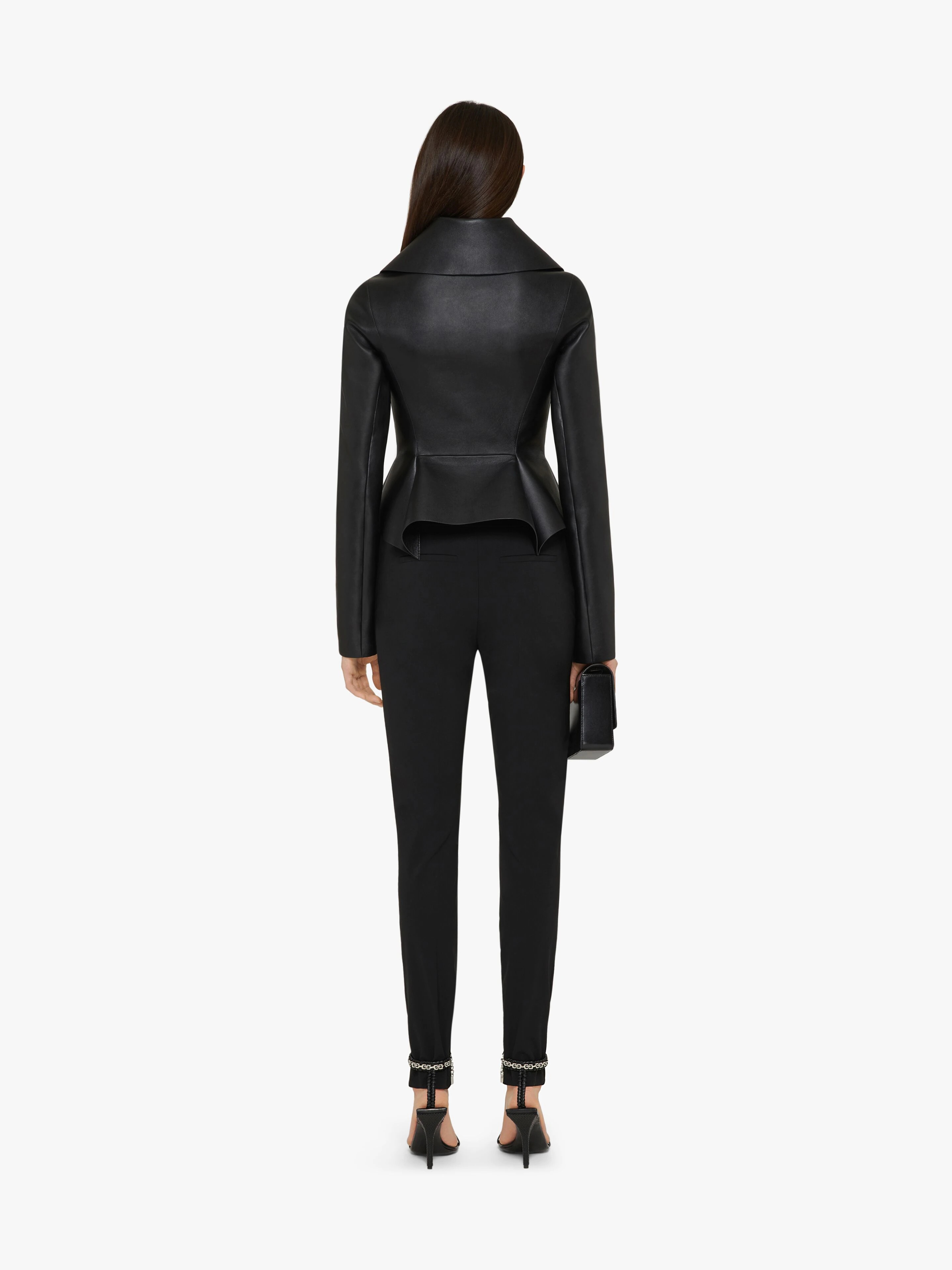 SLIM FIT PANTS IN WOOL WITH SKIRT EFFECT YOKE - 4