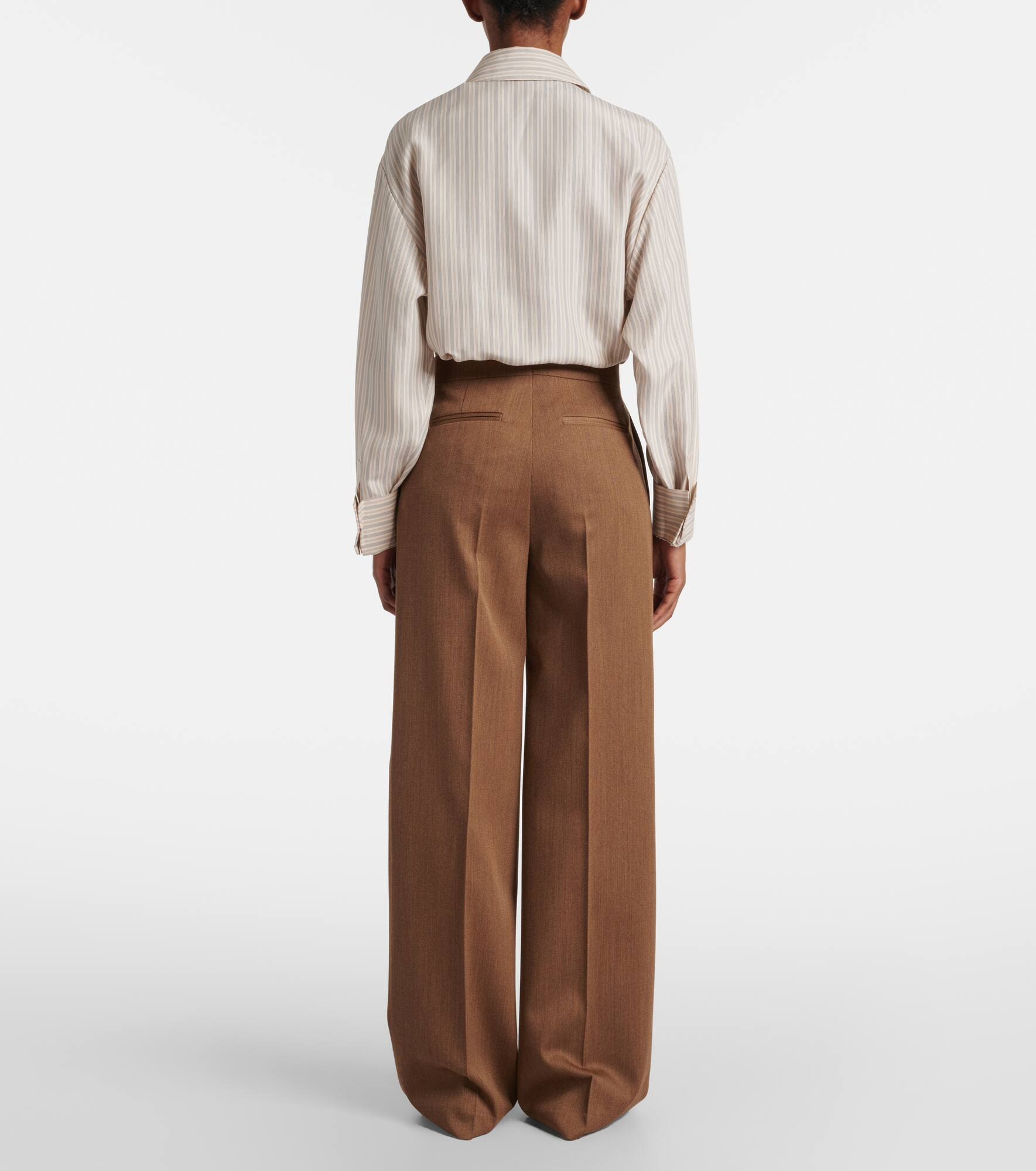 Agel high-rise virgin wool wide-leg pants - 3