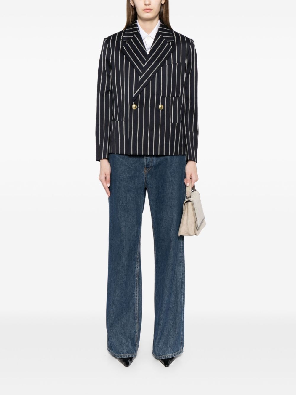 cropped double-breasted jacket - 2