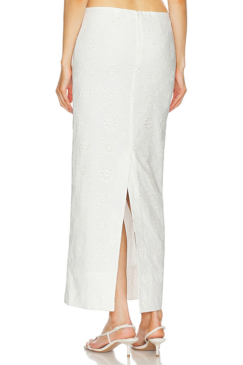 HELSA Eyelet Column Midi Skirt outlook