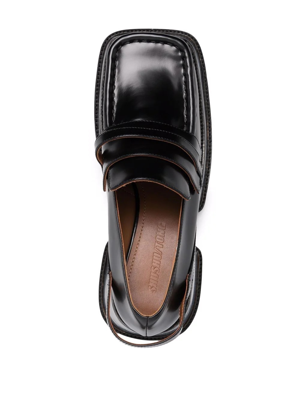 square-toe platform loafers - 4